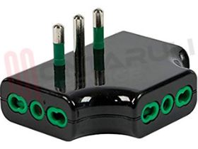 Visualizza i dettagli per ADATTATORE TRIPLO PIATTO 3 PRESE 2P+T 16A NERO Immagine di ADATTATORE TRIPLO PIATTO 3 PRESE 2P+T 16A NERO