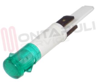 Immagine di LAMPADA SPIA LUMINOSA VERDE Ø 9MM. 230V TESTA TONDA