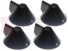 Visualizza i dettagli per KIT MANOPOLA FUOCO NERA D.6MM. CF.4PZ. Immagine di KIT MANOPOLA FUOCO NERA D.6MM. CF.4PZ.