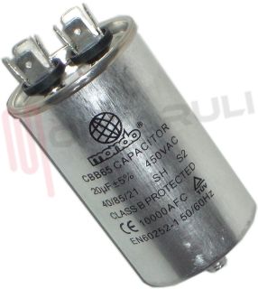 Immagine di CONDENSATORE 20UF 450V METALLICO UNIVERSALE