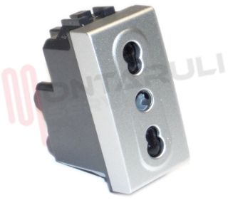 Immagine di PRESA 2P+T 16A BIPASSO GRIGIA SERIE LIGHT TECH
