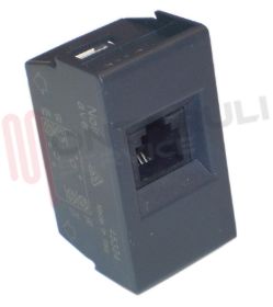 Visualizza i dettagli per PRESA TELEFONICA 4 PIN GRIGIA SERIE NOIR AVE Immagine di PRESA TELEFONICA 4 PIN GRIGIA SERIE NOIR AVE