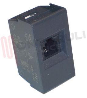 Immagine di PRESA TELEFONICA 4 PIN GRIGIA SERIE NOIR AVE