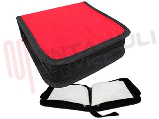 Immagine di BORSELLO PORTA CD/DVD 6 BUSTINE NYLON ROSSO