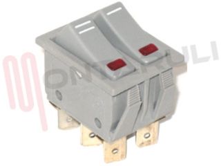 Immagine di INTERRUTTORE DOPPIO LUMINOSO ROSSO 26X22