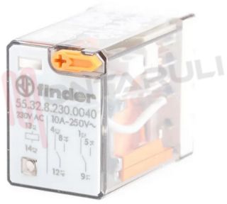 Immagine di MINIRELE' 2 SCAMBI 10A 230VAC C/TASTO PROVA+LED+IND. MECC.