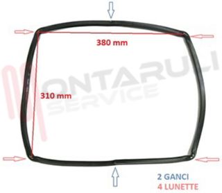 Immagine di GUARNIZIONE PORTA FORNO 4 LATI 380X310MM. INTERA 4L+2G