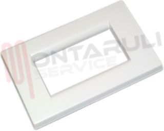 Immagine di PLACCA 3 POSTI ABS BIANCA COMPATIBILE LIVING