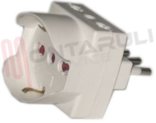 Immagine di ADATTATORE TRIPLO SCHUKO 10A 2P+T BIANCO