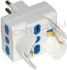 Immagine di ADATTATORE TRIPLO + SCHUKO SPINA 10A 2P+T 1500W MAX BIANCO