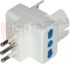 Immagine di ADATTATORE TRIPLO + SCHUKO SPINA 10A 2P+T 1500W MAX BIANCO