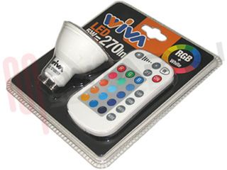 Immagine di LAMPADA SPOT PRO LED GU10 5W 230V RGB C/TELECOMANDO