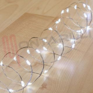 Immagine di CATENA LUMINOSA 400 MICROLED INT/ EST. BIANCO 20MT. CAV. MET