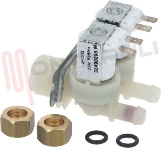 Immagine di ELETTROVALVOLA 2 VIE 180° CON DADI RACCORDI