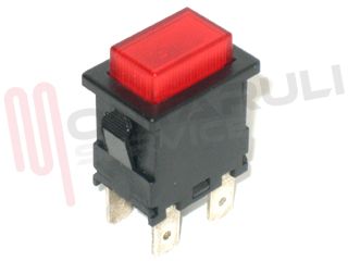 Immagine di INTERRUTTORE PUSH LUMINOSO ROSSO 13X19MM. BIPOLARE