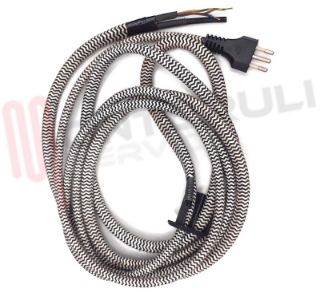 Immagine di MONOTUBO CAVO BIANCO/NERO CON SPINA FERRO SIMAC L=2MT.