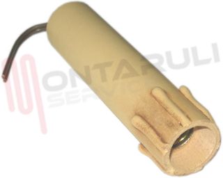 Immagine di PORTALAMPADA CANDELA FINTA CERA LEGNO E14 L=10CM.