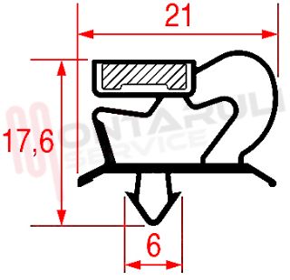 Immagine di GUARNIZIONE MAGNETICA 4L GRIGIA 640X418MM. SEZ.1001