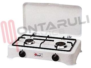 Immagine di FORNELLO 2 FUOCHI GRIGLIA PIATTINA VALVOLATO GPL