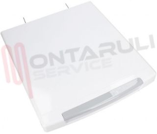 Immagine di COPERCHIO COMPLETO CON MANIGLIA LAVATRICE BIANCO 400X460MM.