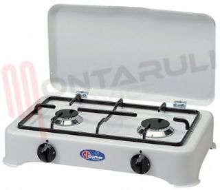 Immagine di FORNELLO 2 FUOCHI GRIGLIA PIATTINA VALVOLATO GPL