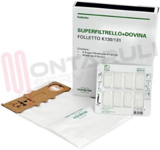 Immagine di SACCHETTI VK130/131+DOVINA 6PZ. CARTA ORIGINALE