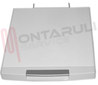 Immagine di COPERCHIO COMPLETO CON MANIGLIA LAVATRICE BIANCO 400X460MM.