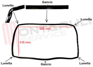Image of GUARNIZIONE PORTA FORNO 4 LATI 585X315MM. INTERA 4L+2G