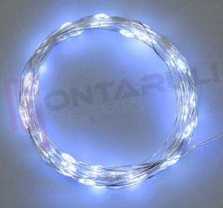 Immagine di CATENA LUMINOSA 20 MICROLED LUCE BIANCA 1,9MT BATT. NON INCU